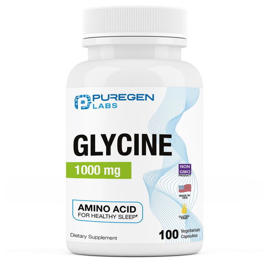 Puregen Labs Glycine 1000mg bottle – front view