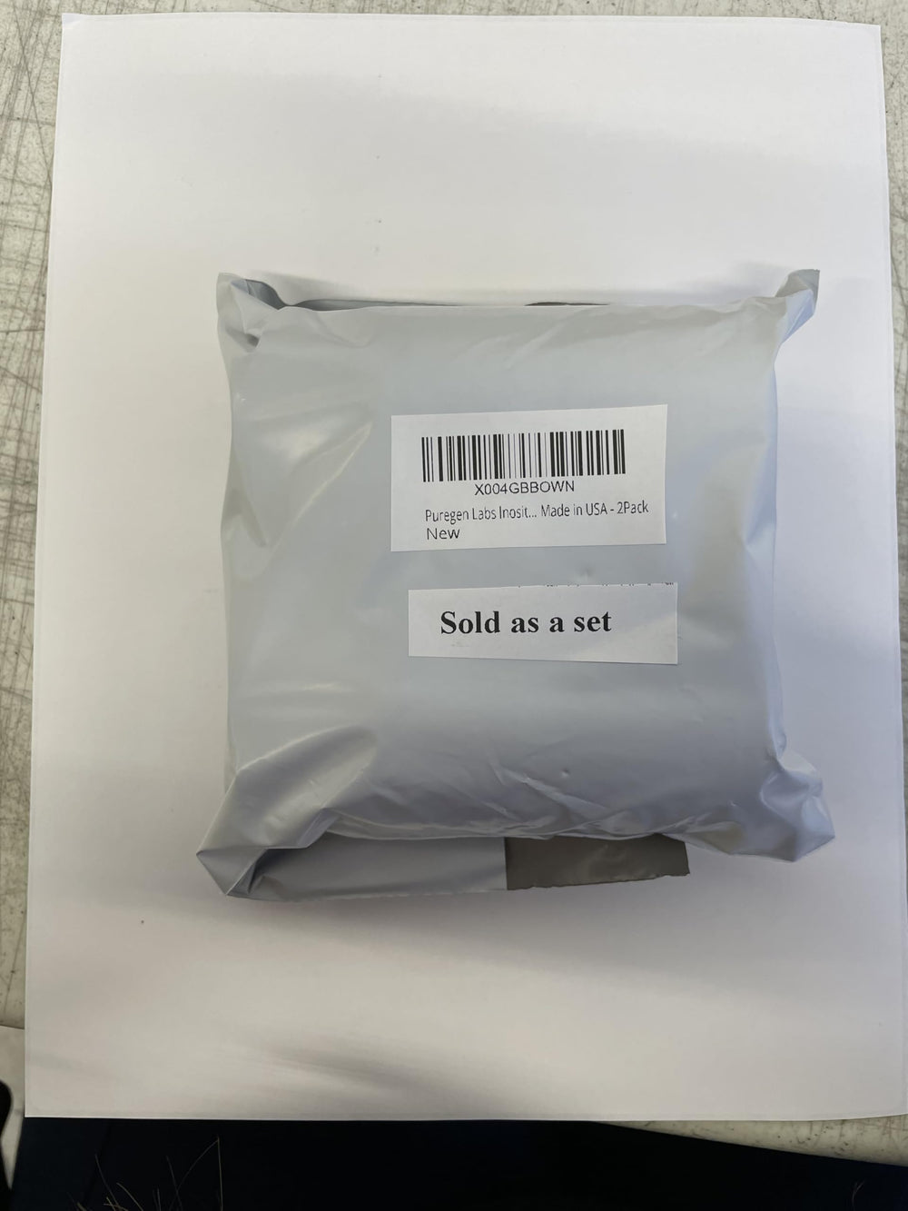 Product label showing ingredients