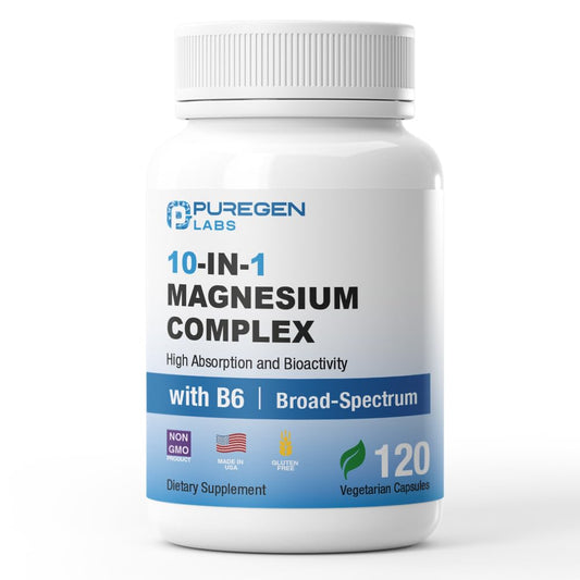 Puregen Labs Magnesium Complex 10-in-1 bottle label