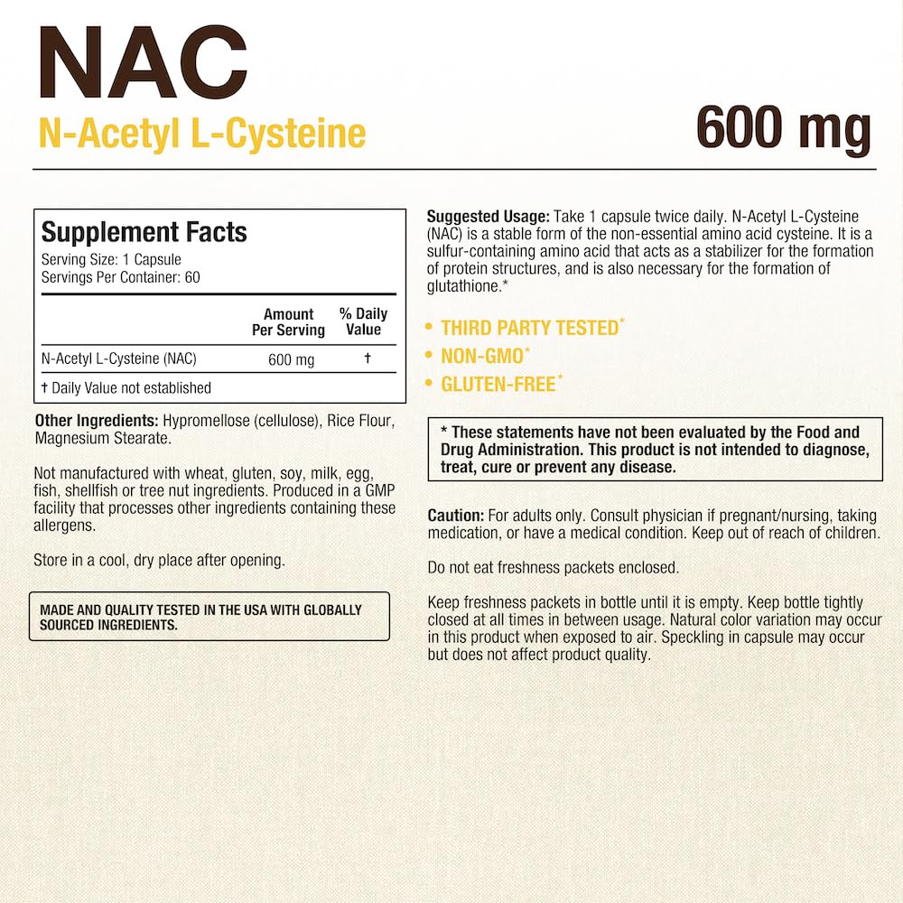 Close-up of Puregen Labs NAC 600mg capsules