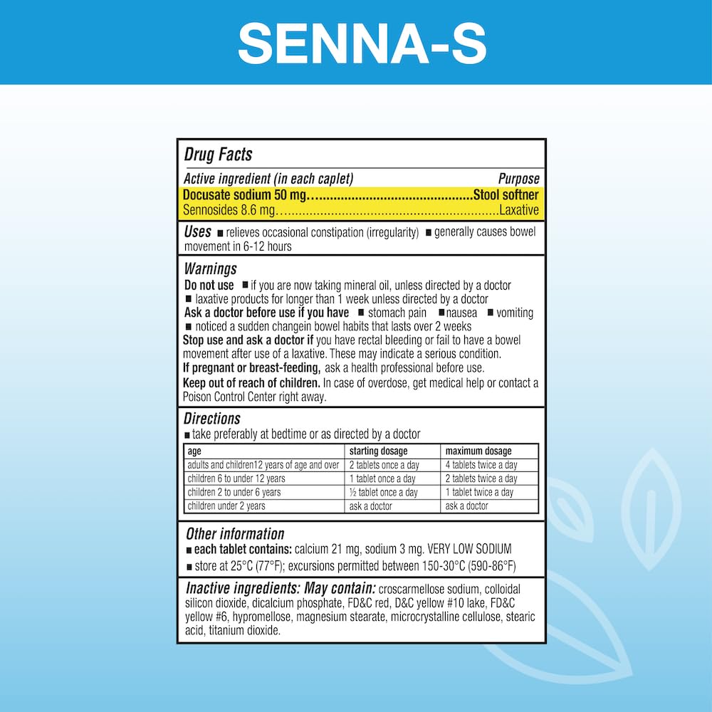 Puregen Labs Senna-S tablets close-up highlighting natural vegetable laxative formula.