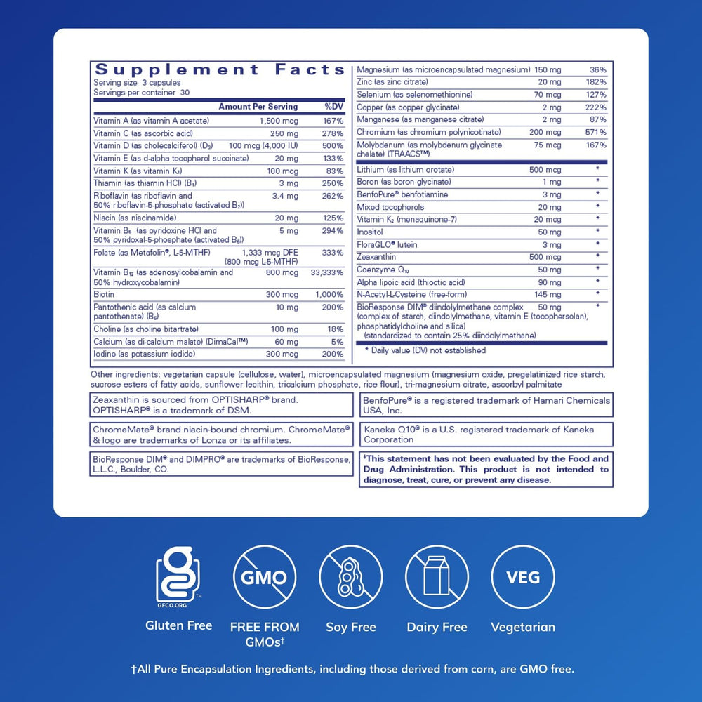 Front label of PureGenomics UltraMultivitamin
