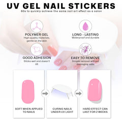 PureGlow Co glossy gel nail strips close-up finish for salon-like shine