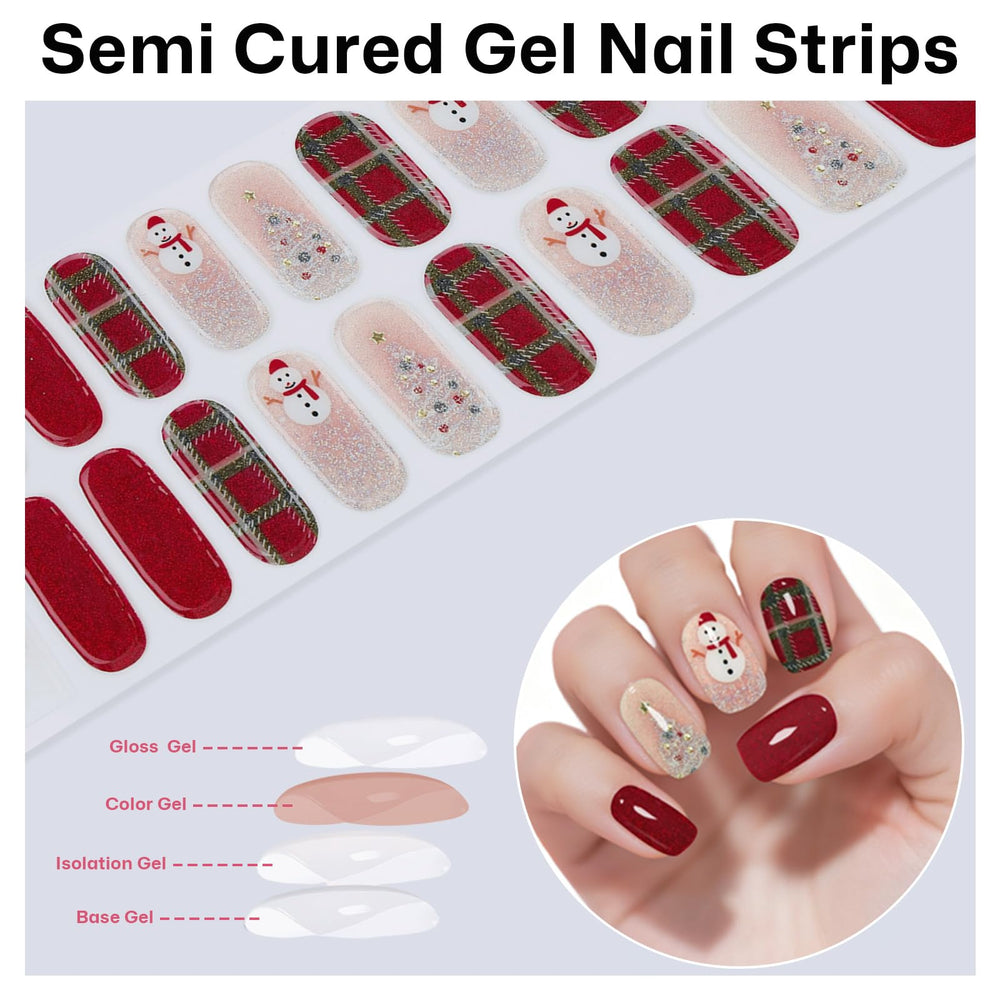 PureGlow Co plaid design nail stickers for holiday style on nails
