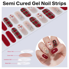 PureGlow Co plaid design nail stickers for holiday style on nails
