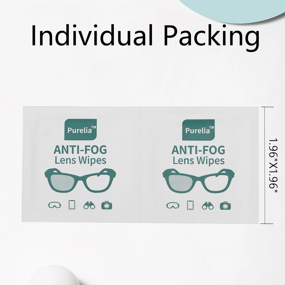 Close-up of Purelia anti-fog lens wipes