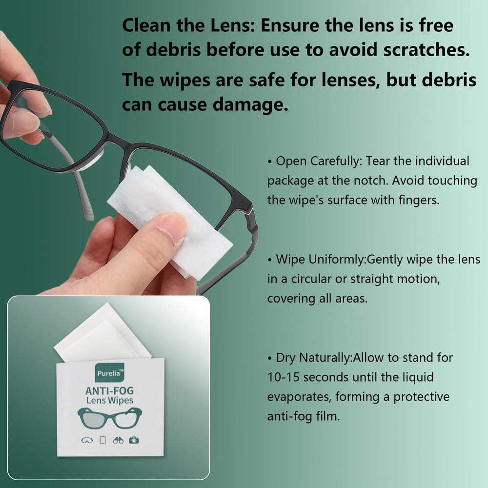 Versatile uses for Purelia wipes on glasses, goggles, and screens
