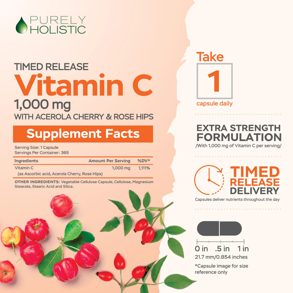 Rosehip and Acerola Cherry bioflavonoids illustration for Vitamin C