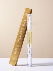 Purely Radiant Nail Growth Oil packaging display emphasizing USA-made clean formula