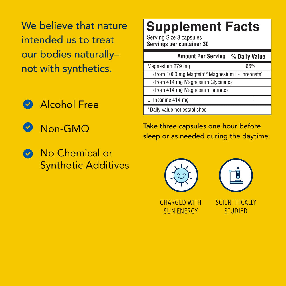 L-Theanine relaxation support illustration highlighting 414 mg per serving