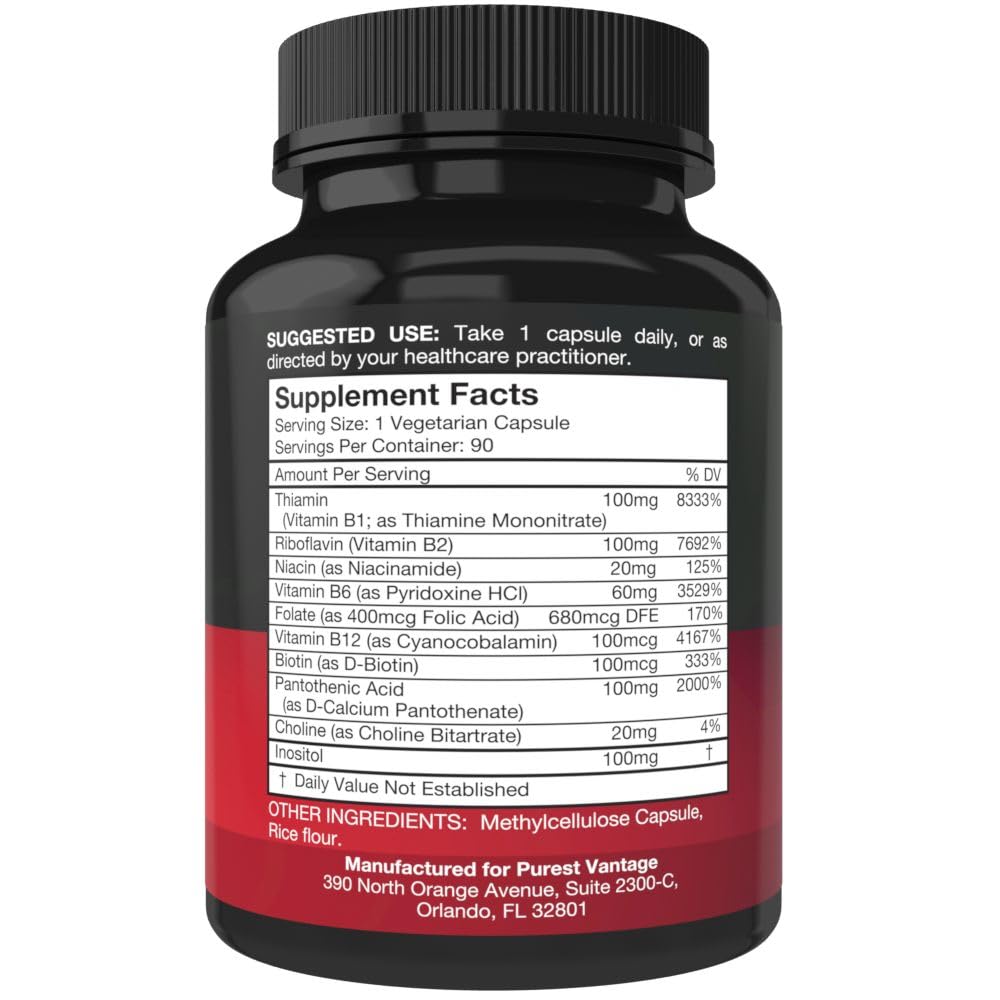 Bottle label highlighting B1, B2, B3, B5, B6, B7, B9 and B12