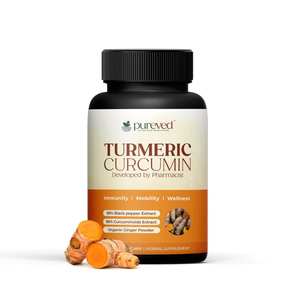 Pureved Turmeric Curcumin 90 Veg Capsules bottle