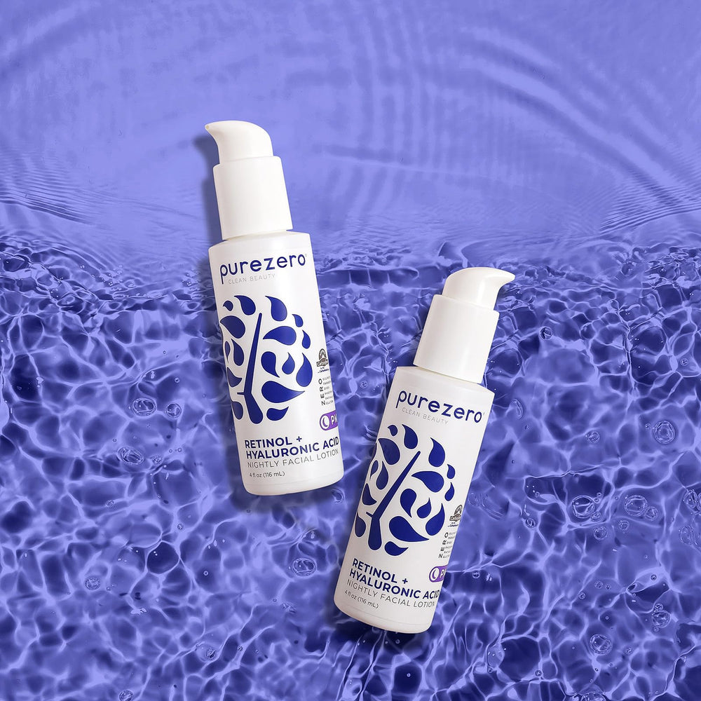 Nighttime skincare routine featuring Purezero Moisturizing Night Cream