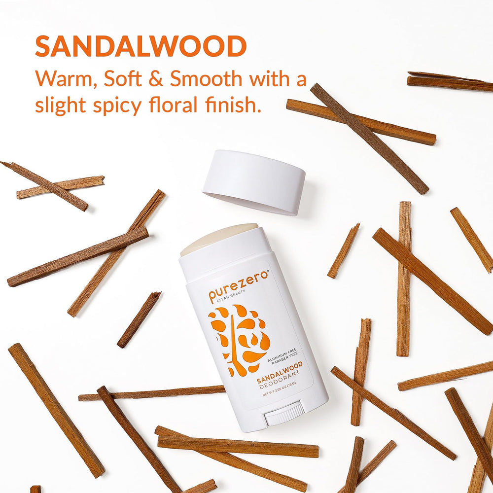 Purezero Sandalwood Deodorant eco-friendly packaging highlights sustainable choices
