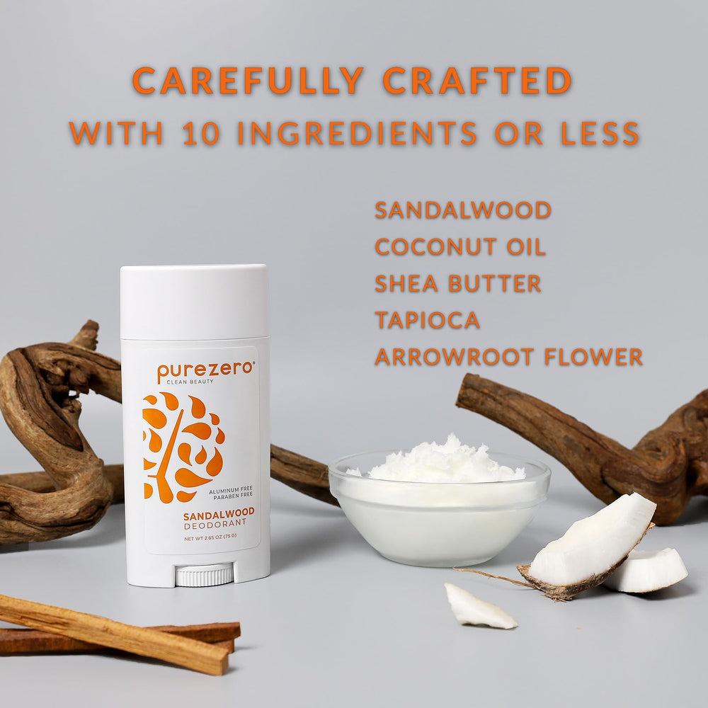 Purezero Sandalwood Deodorant sandalwood scent evokes earthy warmth