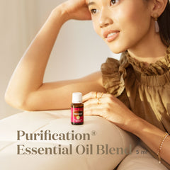 Close-up label of Purification Essential Oil 5ml by Young Living