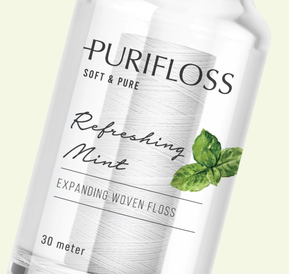 Mint flavor representation with natural oils imagery