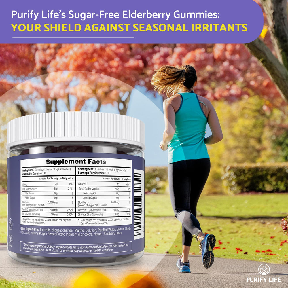 Close-up of blueberry-flavored elderberry gummies