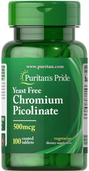 Puritans Pride Chromium Picolinate 500 mcg bottle - main image