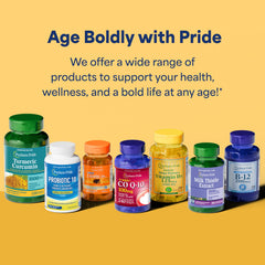 Puritan's Pride CoQ10 daily-use setup invites steady energy and circulatory support.