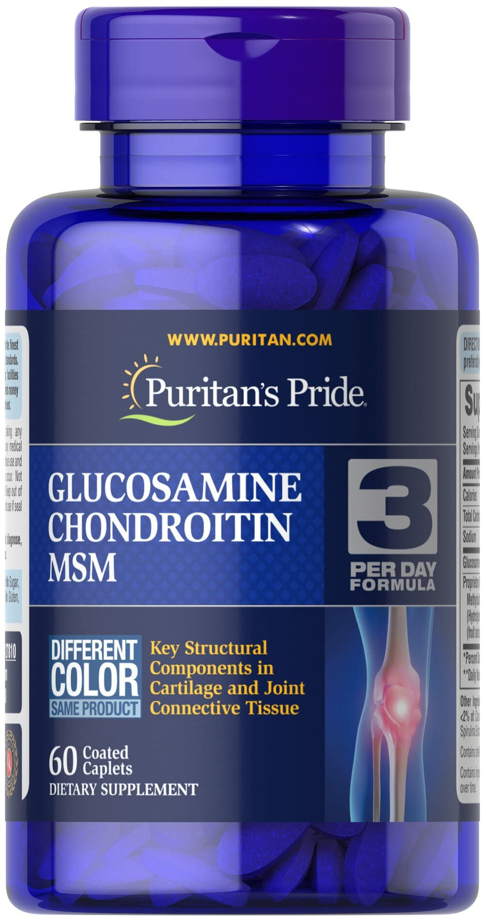 Puritan's Pride Glucosamine Chondroitin MSM Joint Soother bottle front