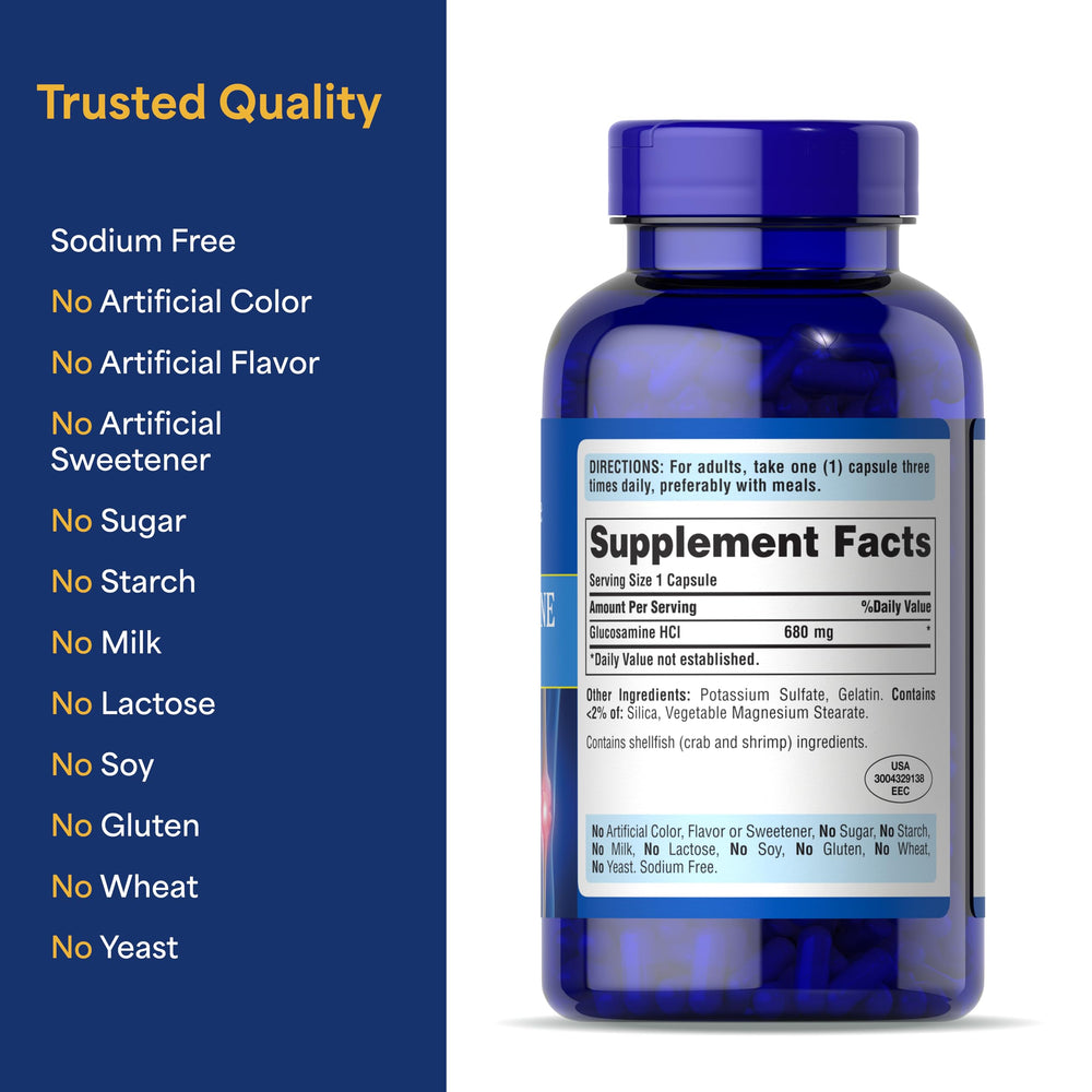 Bottle of Puritan's Pride Joint Formula on a white background
