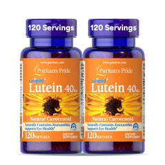 Puritan's Pride Lutigold Lutein 40mg with Zeaxanthin 2-pack bottle front