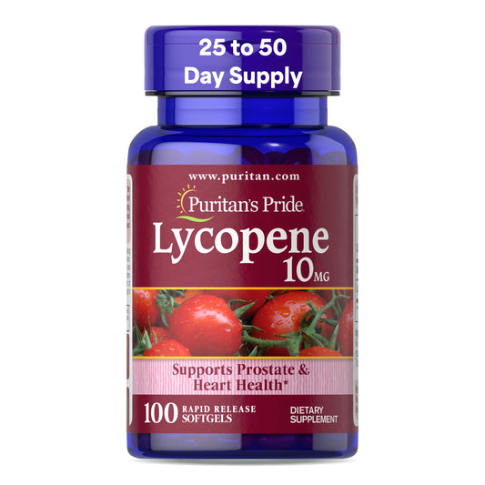 Puritan's Pride Lycopene 10mg softgel bottle front view