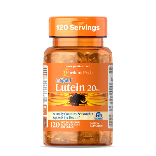 Bottle of Puritan's Pride Lutigold Lutein 20 mg with Zeaxanthin