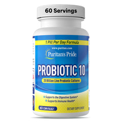 Puritan's Pride Probiotic 10 with Vitamin D bottle front