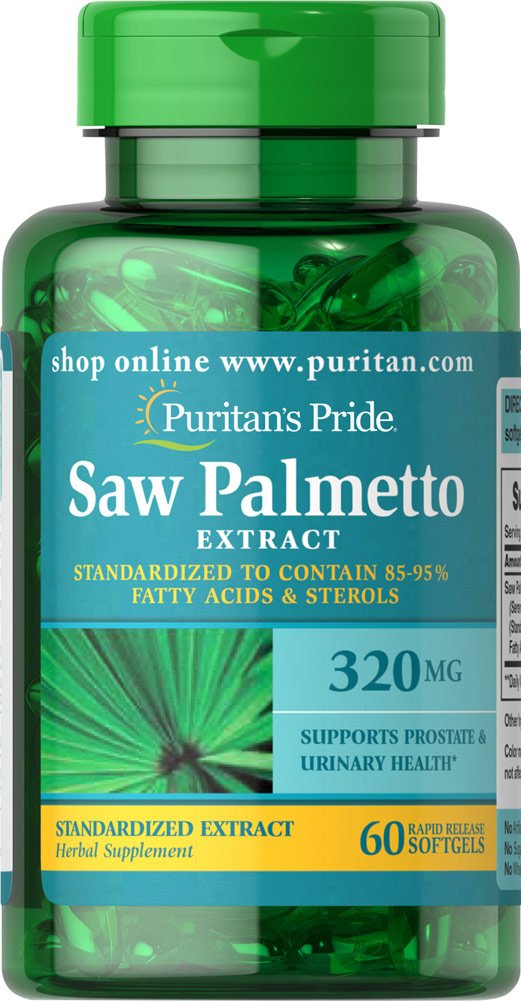 Puritan's Pride Saw Palmetto 320 mg Softgels – Prostate and Urinary Health Support