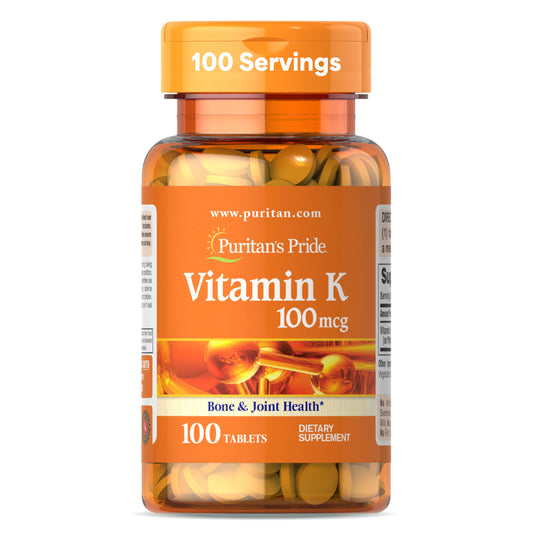 Puritan's Pride Vitamin K 100 mcg bottle top view
