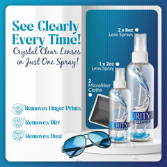 Two premium microfiber cleaning cloths included