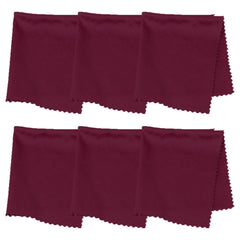 Purity Burgundy microfiber lens cleaning cloth 6-pack laid flat