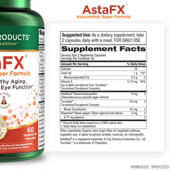 Purity Products AstaFX Astaxanthin 4 mg AstaREAL bottle back label