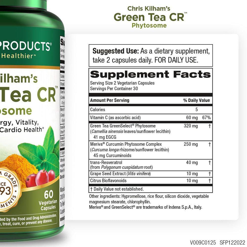 Purity Products Green Tea CR capsules close-up showing smooth capsules for daily use