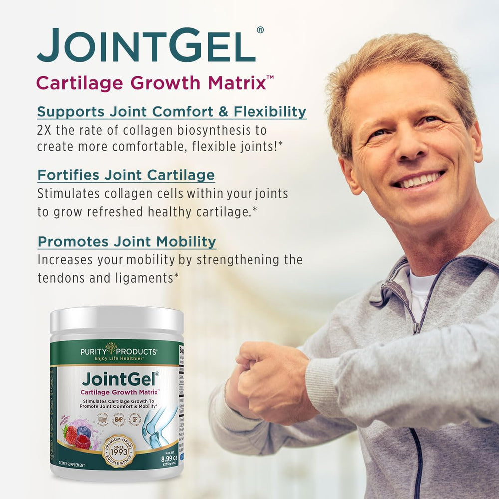 Purity Products JointGel scoop indicates convenient daily serving for consistent dosing