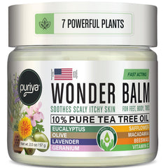 Puriya Tea Tree Oil Balm extra-strength bottle for fast itch relief.