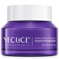 Purple Teeth Whitening Powder 30g jar on white background