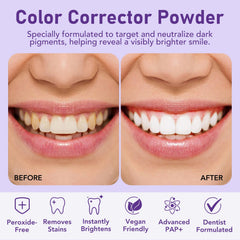 Product bottle and purple color-correcting powder