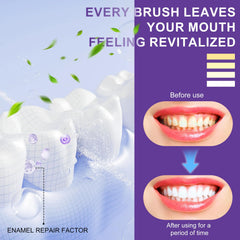 Illustration of colour correction and stain removal by toothpaste