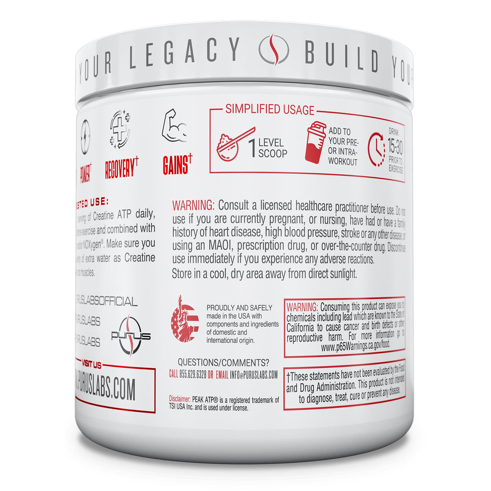 Athlete preparing for workout with Purus Labs Creatine ATP