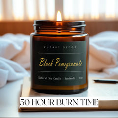 Gift-ready Putart Black Pomegranate Candle in luxury packaging