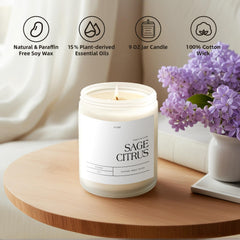 Lavender middle notes and cedar base notes in the candle aroma