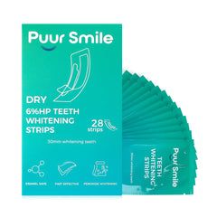 Puur Smile Teeth Whitening Strips Mint kit front view with box and strips