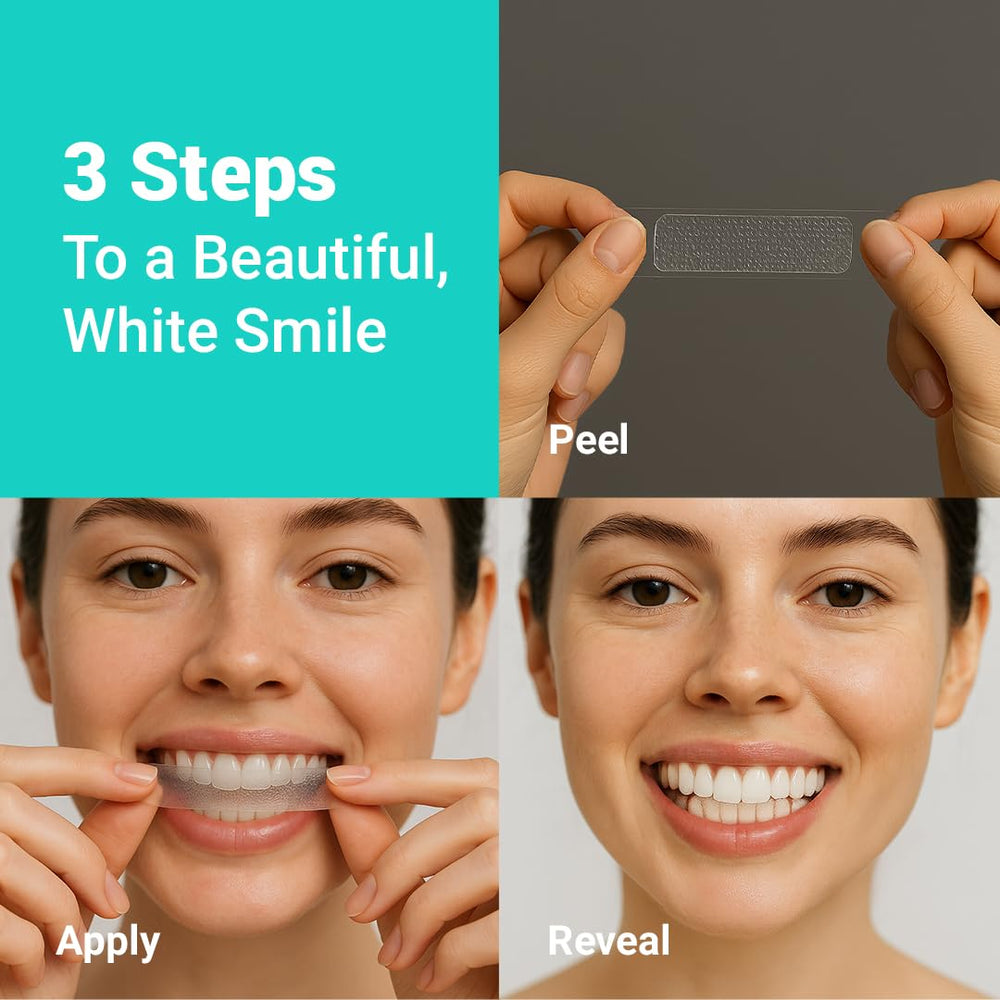 Close-up of whitening strips ready to apply (Mint)