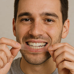 Non-slip dry strip technology for mint whitening