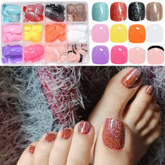 Puyokinm glitter French toenails add sparkle to any look.