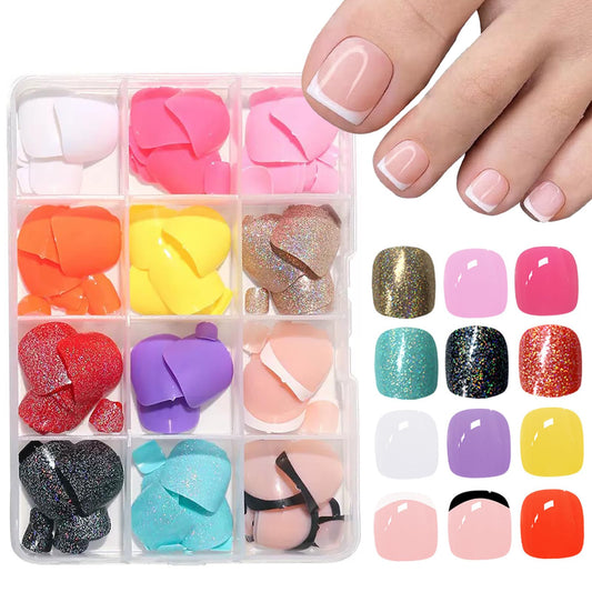 Puyokinm glossy press-on toenails collection for quick, durable foot nails.