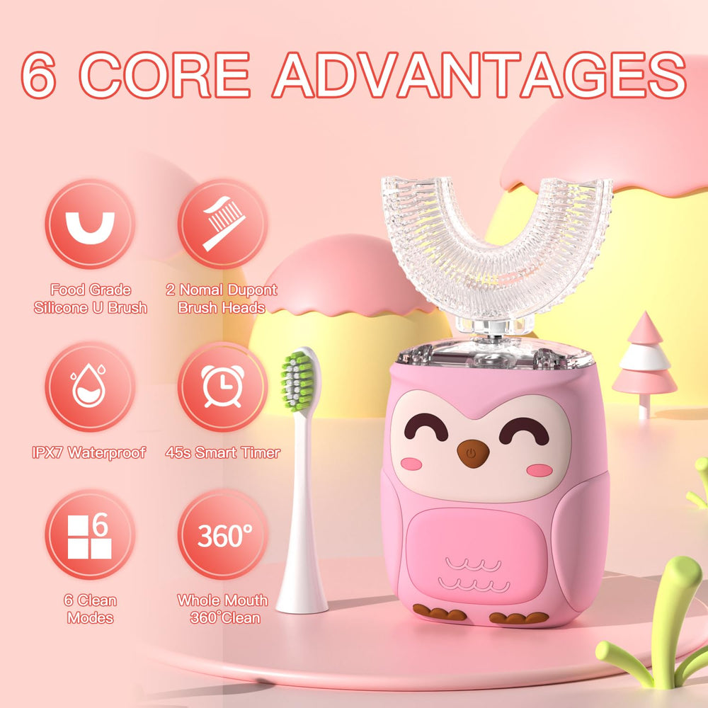 PVOGRT kids toothbrush pink side view